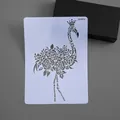 White plastic DIY painting stencil featuring a floral flamingo animal design for crafts - Flamingo (8)
