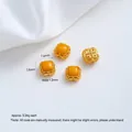 24K vergulde vierkante filigraan tussenkraal met gele steen voor DIY sieraden maken - Bijenwas Suikerklontje Filigraan Tussenkraal (A124-5) / 1 Stuk / Goud