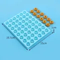 Light blue multi-cavity silicone mini donut mold tray for DIY cake baking tool set - 48-Cavity Donut Mold (J2401010) / Blue