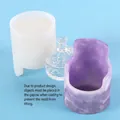 Close-up of DIY silicone resin mold for unique pot and marbled purple finished item - Human Art Butt Shape Chair Style (60-867)
