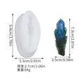 Moule en silicone de grappe de cristal avec mesures pour ornements en résine DIY - Style de Minerai Long (50-2077-D) / 50-2077-D / Blanc Translucide
