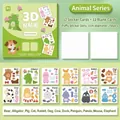 Kids DIY 3D animal series sticker kit with 12 decorative cards and 256 round stickers - Animal Series / 12 Stickers/12 Blank Cards/256 Foam Dots
