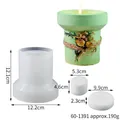 Detail showing dimensions of 3D silicone mold for DIY flowerpot and candle making - Large Style (60-1391)