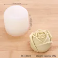 Detailed rose flower silicone mold for DIY candle making with size markings in cm and inch - 3D Rose Style (50-1306-D) / White