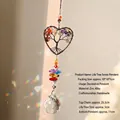 Heart shaped tree of life crystal suncatcher with rainbow prism ball for garden window decor - Tree Of Life Style B - Colorful / Colorful