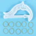 DIY bow and arrow silicone resin mold set with ten yellow rubber bands for crafts - Bow And Arrow Mold And Rubber Band Set (60-858)