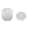 Hexagonal translucent silicone mold for DIY resin crystal lamp base with smooth mirror finish - Hexagon Mold Set
