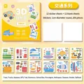 Kids transportation series 3D DIY sticker kit with 12 patterns and 256 round foam pieces - Transportation Series / 12 Stickers/12 Blank Cards/256 Foam Dots