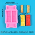 Detail view of gold bar silicone mold with dimensions and weight specifications. - Gold Bar Style (50-3588-A) / 50-3588-A Gold Bar