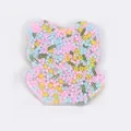 Cute bear-shaped skin picking fidget toy with colorful beads in clear silicone pad - Bear Style Squishy (JY-22B)