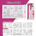 3-meter extra-long princess series coloring paper roll with 6 markers for kids - Garden Fairy