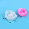 Detail view showing precise dimensions of flower pot silicone mold for DIY resin crafts - 3D Mold (60-1418)