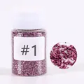 Close-up of rose red crushed glass stone filler in a bottle for resin DIY craft art - #1 Glass Gravel D157101