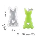 Easter bunny silicone mold with heart cutout for DIY aromatherapy candles - Standing Style (60-1394)