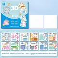 DIY 3D cartoon sticker cards kit for kids featuring daily items with 256 sticker dots - Daily Series / 12 Stickers/12 Blank Cards/256 Foam Dots
