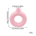 Detailed dimensions of pink donut-shaped decorative vase including height and weight - S / Pink