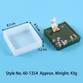 Quadratische DIY Silikonform für Harz, 8,5x2,2 cm Maße mit fertigem Muster - 8.5cmx8.5cmx2.2cm