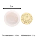 Detailed size view of rose flower silicone mold for DIY candle soap making at 7cm diameter - Multi-Layer Rose (50-780-D) / White