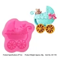 Baby stroller shaped silicone fondant mold for DIY cake decorating and baking tools - Stroller Style (50-1192-A)