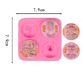 Square silicone mold with four Egyptian-themed circular relief cavities for DIY crafts. - Egyptian Coin Style (50-1735-A) / 50-1735-A Egyptian Coin