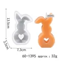 Easter bunny silicone mold with heart design for DIY scented candles and plaster - Front Standing Style (60-1395)
