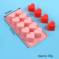 10-cavity pink heart-shaped silicone mold for chocolate and ice cubes, 21.5x10.5cm size - 10-Cavity Style (J240936-A) / 10-Compartment Pack / Pink