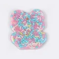 Pink bear-shaped skin picking fidget toy with colorful beads and sticks - Bear Style Squishy (JY-22D)