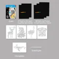 Set di pittura a graffio unicorno fai-da-te con 5 stencil e fogli di carta nera - Serie Unicorno (2 Unicorno) / Set da 11 Pezzi (21*29cm) / Nero