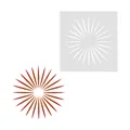 Plantilla de dibujo creativa con forma de sol para diarios DIY y proyectos infantiles - Plantilla de Radiación Solar / Blanco lechoso