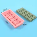 Moule en silicone rectangulaire rose à 12 cavités pour barres de chocolat, 20x10x3cm. - 12-Cavity Grid Style (J2401004-A) / Rose