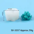 Succulent-shaped silicone mold for DIY candle and soap making with measurement details - 50-3337-D