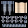 Kit completo de herramientas de resina DIY con vasos medidores pipetas y palitos de madera - Juego de Tazas Pipetas Palitos Mezcladores (PA093)