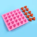 Pink heart-shaped silicone chocolate and ice cube mold, 24 cavities - 24-Cavity Style (J240938-A) / 24-Grid Set / Pink
