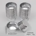 Silver metallic cupcake liners dimensions 6.8cm top 4.9cm bottom diameter 50pcs set - Double-Sided Silver (K1001#A) / 50 Pieces