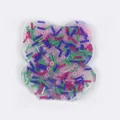 Bear-shaped skin picking fidget toy with colorful beads embedded in clear silicone base - Bear Style Squishy (JY-22E)