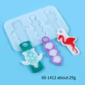 Moule en silicone pour breloques de paille en résine DIY, motifs tortue, coquillage et flamant - Style Tortue De Mer Flamant (60-1412)