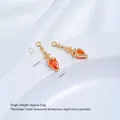 Elegant 14K gold plated copper fountain charm featuring a vibrant teardrop orange zircon inlay - 1 Piece/Pack / Red Zirconia Night Light Style (G980-2)