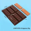 6-cavity rectangular chocolate silicone mold with dimension and weight markers - 6-Cavity Large Rectangular Style (J2401059-A)