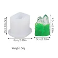 Moule en silicone pour grappes de cristal DIY avec dimensions 6x4,5cm et poids 56g - Style de Cluster de Cristal Carré (50-2080-D) / 50-2080-D / Blanc Translucide