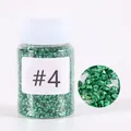 Detailed macro view of metallic green crushed glass stones for DIY resin crafts and art - #4 Glass Gravel D157104