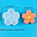 Detail view of cherry blossom silicone mold with dimensions and sample flower - Cherry Blossom Style (50-3642-D) / 7x7x2.8cm