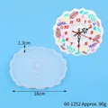 Macro view of round floral clock silicone mold with 18cm diameter and 1.3cm thickness - Wavy Round Style (60-1252)