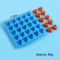 Blue heart-shaped silicone mold for DIY chocolate, candy, and ice cubes with 24 cavities - 24-Cavity Style (J240938-B) / 24-Grid Set / Blue