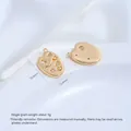 14K gold plated abstract face charm pendant for DIY jewelry making accessories - Zirconia Inlaid Palette Pendant (G981-6) / 1 Piece / Gold