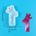Detailed dimensions of crown number 1 silicone candle mold with pink finished candle - Crown Number 1 (60-1478)