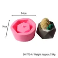 Vue détaillée du moule en silicone hexagonal pour pots de fleurs DIY avec dimensions - Style Géométrique Hexagonal (50-773-A) / Rose