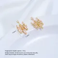 14K gold plated crystal fountain pendant with clear cubic zirconia for DIY jewelry making - 1 Piece/Pack / White Zirconia Chandelier Style (G980-3)