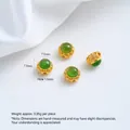 24K vergulde filigraan tussenkraal met groene steen voor DIY sieraden maken - Jaspis Ronde Tussenkraal (A124-11) / 1 Stuk / Goud