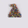 Christmas hat shaped silicone skin picking fidget toy filled with vibrant colorful beads - Christmas Hat Style (JY-32G)