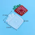 Strawberry shaped clock silicone mold for resin DIY with 17.3 cm dimension display - Strawberry Fruit Style (60-1253)